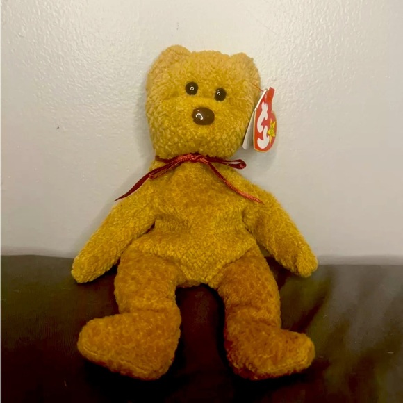TY Beanie Baby -RARE CURLY Bear w/MANY Errors Including Deutschland 90008 On Tag - Picture 1 of 6